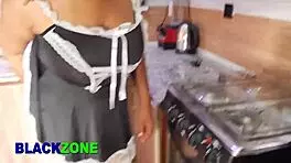 What Else Do You Want, Step Mom? Curvy Ebony Teases in Kitchen Close-Up!