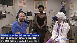 Petite Brunette Rina Arem Explores Gyno Secrets with Dr. Tampa