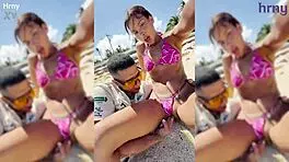 Fingering this sexy Latina on the beach during spring break.