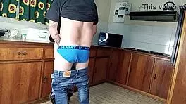 Quickie kitchen fuck standing sex