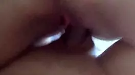is that white creamy pussy juice dripping as she rides my monster cock?