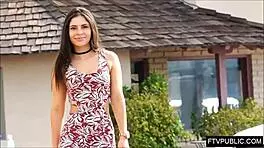 Young 18+ FTV Girl Flashing Her Skirt with No Panties On