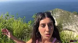 Crazy cumwalk in a crowded public spot, nearly got caught with cum in mouth