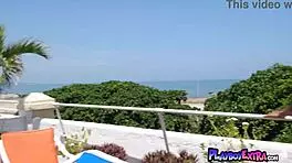 Sexy Latina Teen Katherinne Sofia Sunbathes And Strips To Cool Her Hot Body.