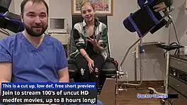 Dr Tampa Tests Human Guinea Pigs with Ava Siren Spreading in Latex Jeans