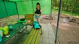 Girlfriend experience with cooking, fishing, and outdoor sex camping! 🏕️