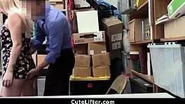 hot blonde thief caught and fucked in the shop