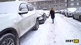 Russian Teen Debtor Bent Over For Rough Sex With Collector