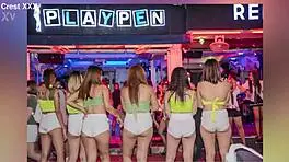 sexy asian gogo stripper rips clothes and gets fingered on stage