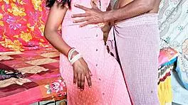 Bhabhi drilled hard in red suit desi style