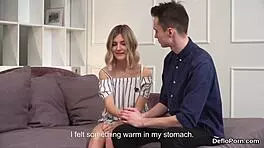 lovely sweetie stretches her tight snatch, gettin deflorated for first time.