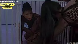 Uncaged Threeway: Angela White And Queenie Sateen In Bedroom Action