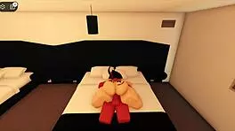 pink haired slut gets fucked by a big cock