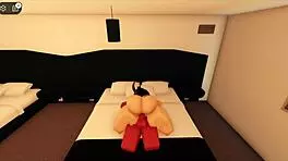 pink haired slut gets fucked by a big cock