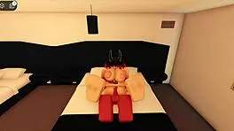 pink haired slut gets fucked by a big cock