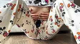 Skinny Teen 18+ with Small Tits Masturbates to Squirting Orgasm.