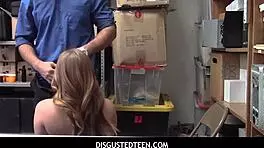 disgustedteen 18+ skylar snow hiding stolen goods in her pants