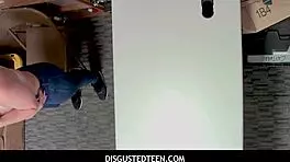 disgustedteen 18+ skylar snow hiding stolen goods in her pants