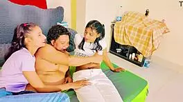 Uttaran20 enjoys threesome with woman and man in ffm group sex