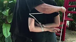 How should I punish her? By tickling those sexy bound feet?