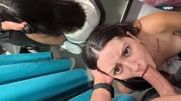 Risky sex hard facefuck 24yo beauty in mass market fitting room - eye rolling oral creampie