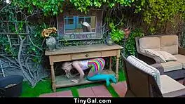 tiny teen gets dicked down in washing mashine, oh god