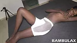 ebony teen cutie getting fucked hard from behind and filled up 😍