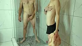 Morning Blowjob in Shower Gagging Cum in Mouth