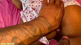 i saw my stepsister lying there and couldn't resist kissing her wet pussy