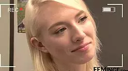 Feminge 4k shows blonde step mom licking her step daughter’s pussy at wild party