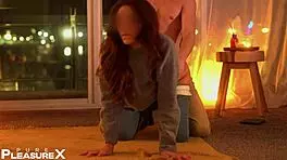 Latina Hottie in Blue Jeans Pegs Him Hard. He Screams Like a Bitch in Pure Ecstasy.