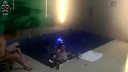 hey, join us for a wild threesome with friends at the motel pool