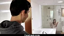 Stepsis Angel Ryder takes stepbro's cock and climaxes hard