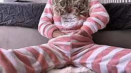 Hey, watch this Asian teen 18+ finger her hairy pussy to a close-up squirt orgasm