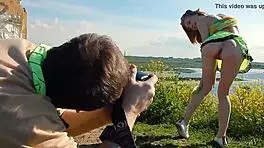 Spunky Teen Model Gets Naked Outdoors