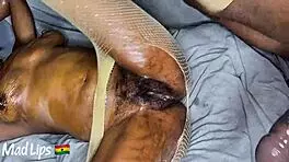 Yo, slim black lactating 18+ milf gets pounded by huge black cock! 🔥