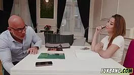 Student and teacher have an anal lesson at home, with deepthroat and assfucking involved