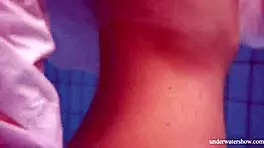 big natural tits babe lola enjoys underwater swimming in the pool