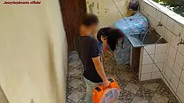 Hotwife Pays Plumber Sucking Cock While Husband Works