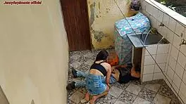 Hotwife Pays Plumber Sucking Cock While Husband Works