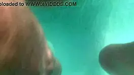 underwater babe gets creampie and dildo