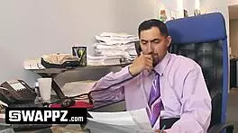 Horny stepdads trade teen stepdaughters in office swap