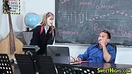 hot teen in uniform sucking dick hard for facial