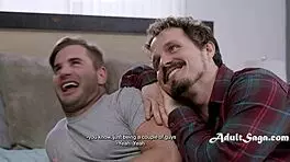 Virgin guys' first threesome with anal action!