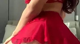 Solo Video Call With Crossdressing Transsexual In Fishnets