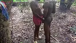 african ebony latina pornstar gets caught fucking in the bush with bbc hunter