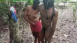 african ebony latina pornstar gets caught fucking in the bush with bbc hunter