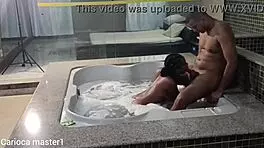 that latina from the favela is riding that big cock so hard