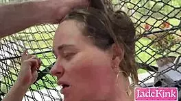 Submissive slut gets hardcore fucking with rough backhand face slaps in homemade video