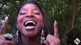 British ebony babe sucks horny dogger on walk